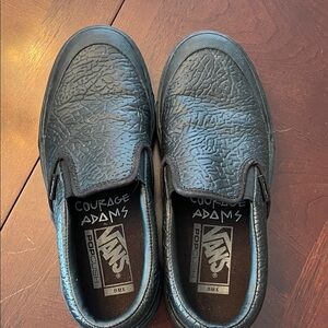 Vans Black Textured Slip-On Sneakers